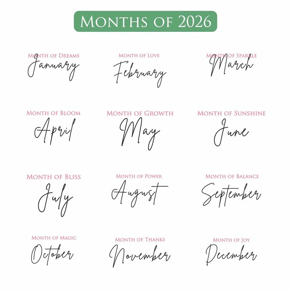 Personalised 2026 Desk Calendar- Floral Vase with Wooden Stand - Image 3