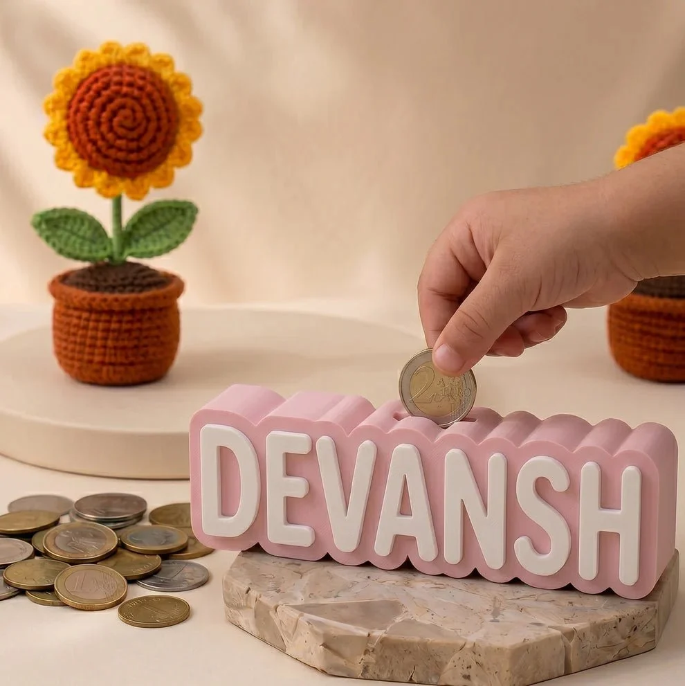 Personalised 3D Printed Piggy Bank with Name - Image 6