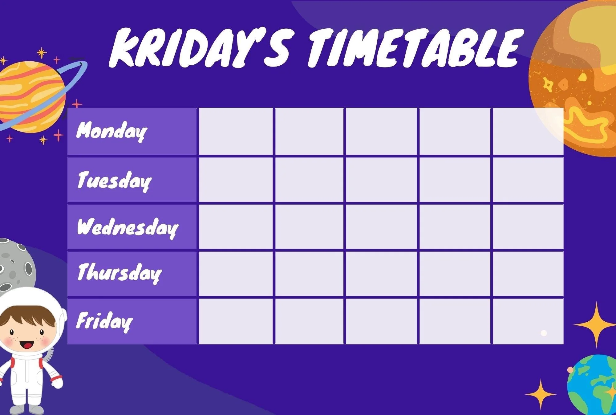 Erasable Personalised Time Table - Image 11