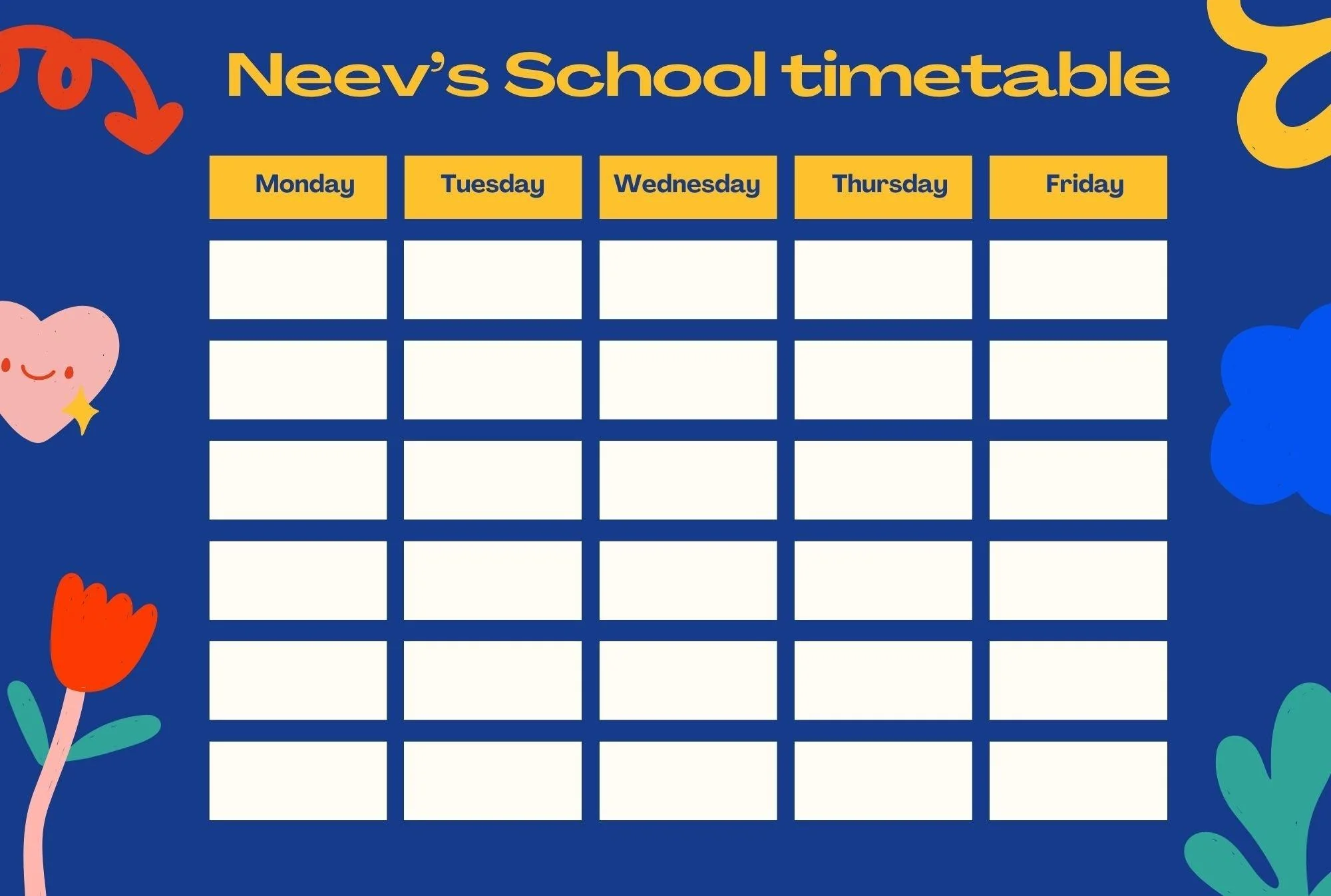 Erasable Personalised Time Table - Image 2