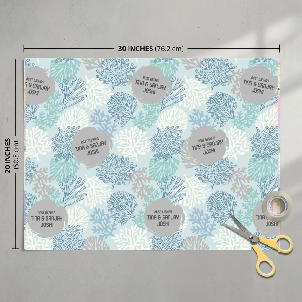 Custom Gift Wrapping Paper - Oceanic Flora - Image 2