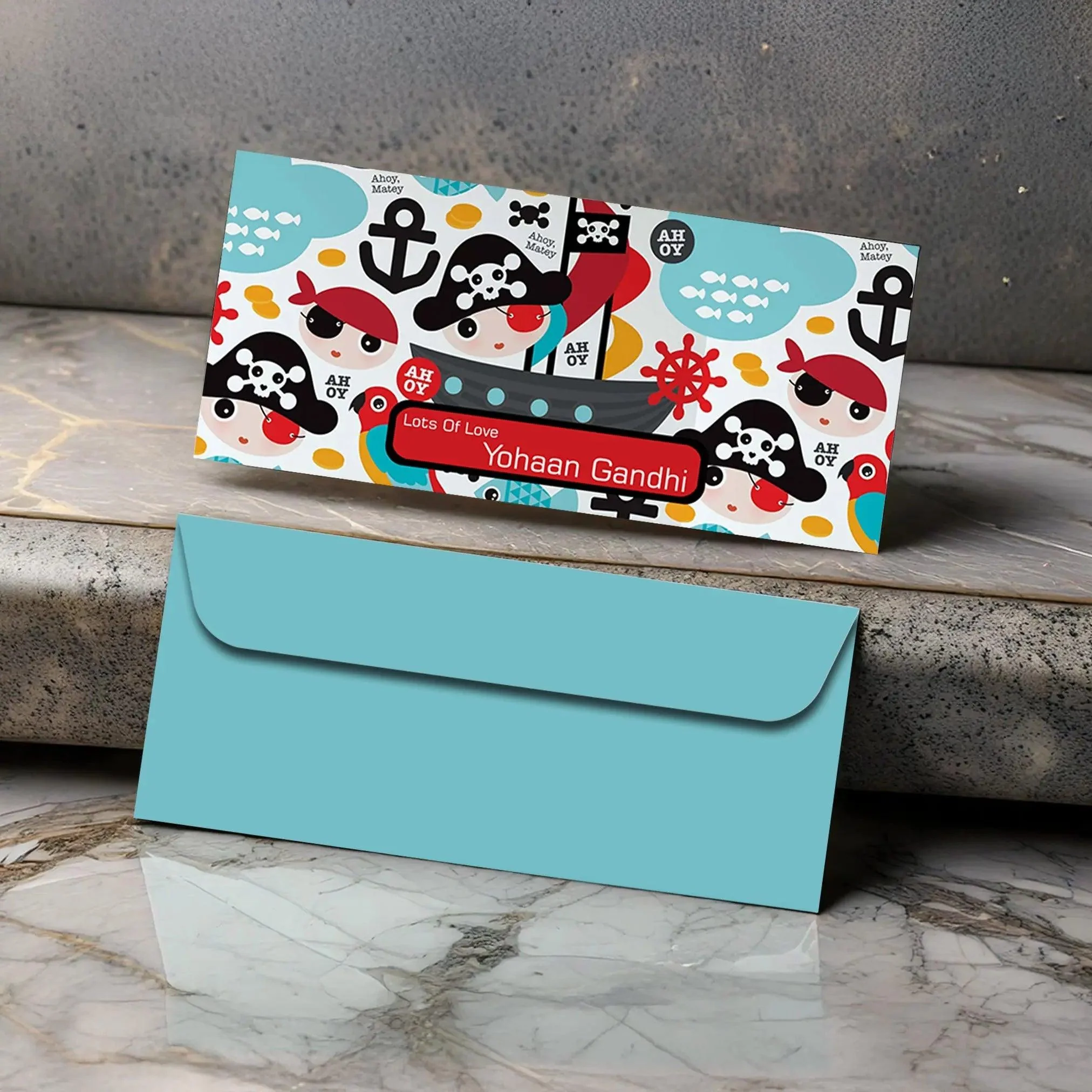 Personalised Money Envelopes - Ahoy Theme - Set of 20
