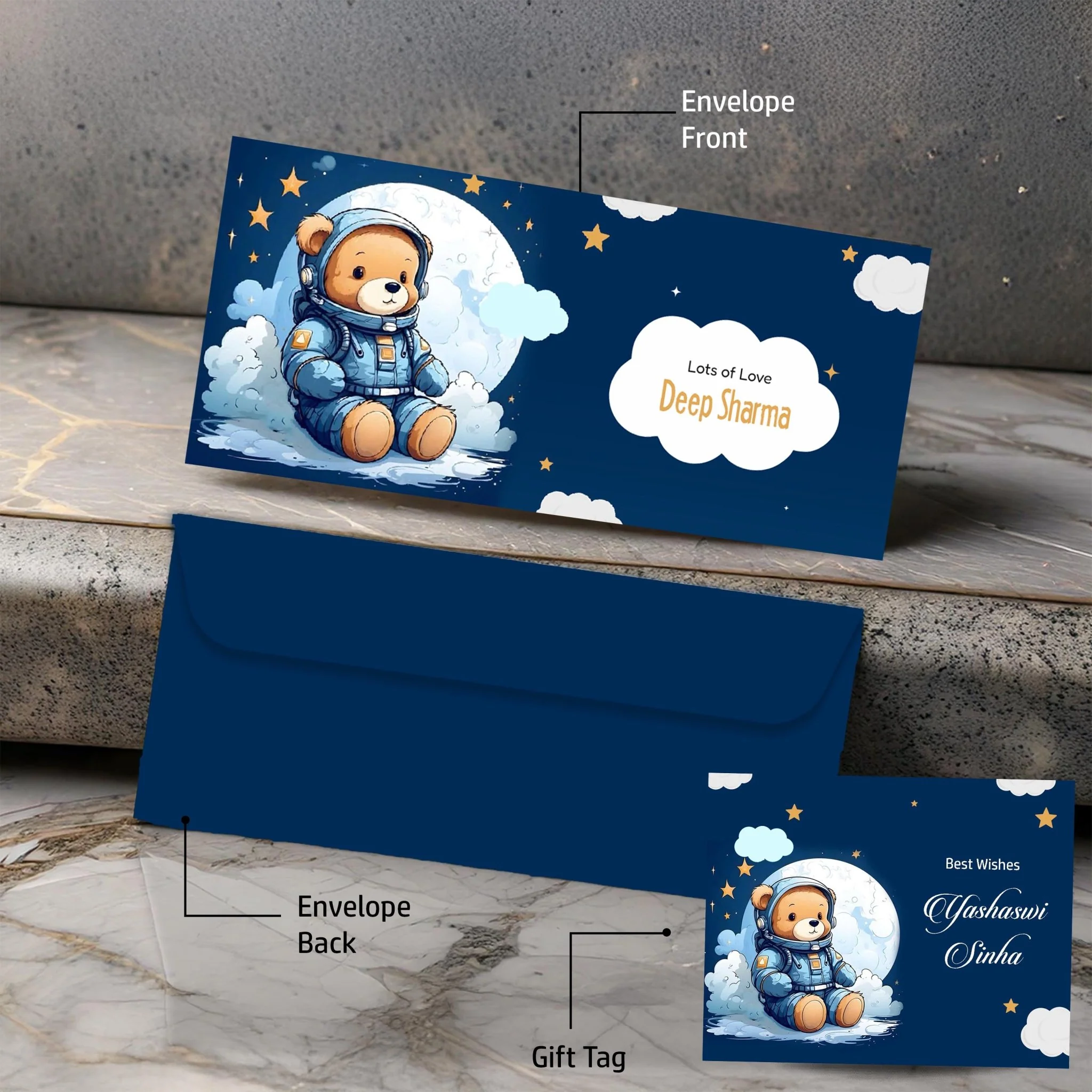 Personalised Money Envelopes - Baby Bear theme - Set of 20
