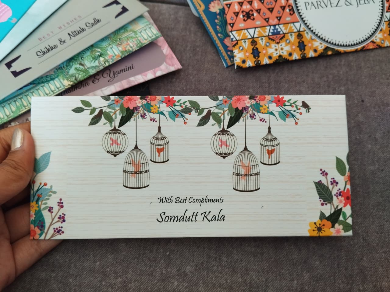 Personalised Money Envelopes - Bird Cages Theme - Image 3