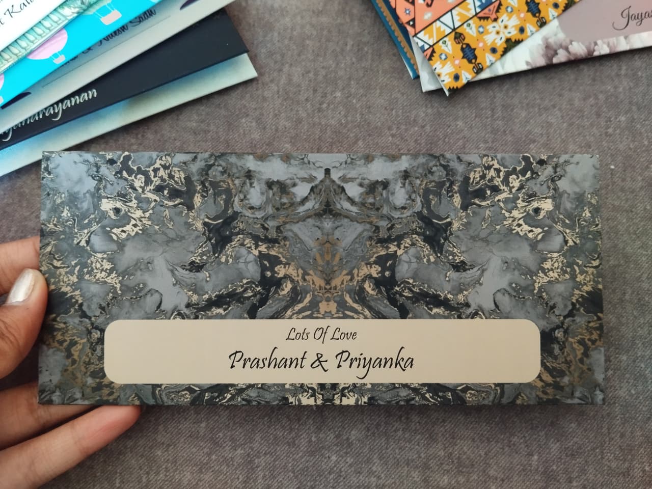 Personalised Money Envelopes - Black Marble Theme - Image 3