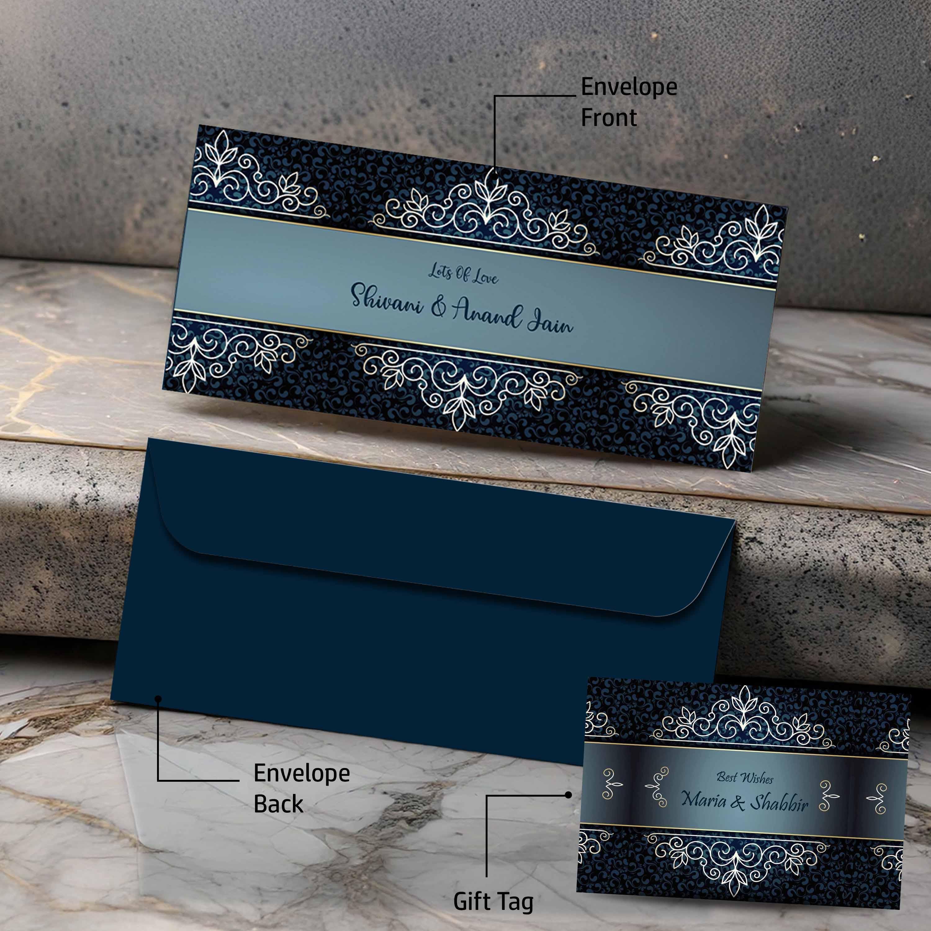Personalised Money Envelopes - Blue Motif Theme - Image 4