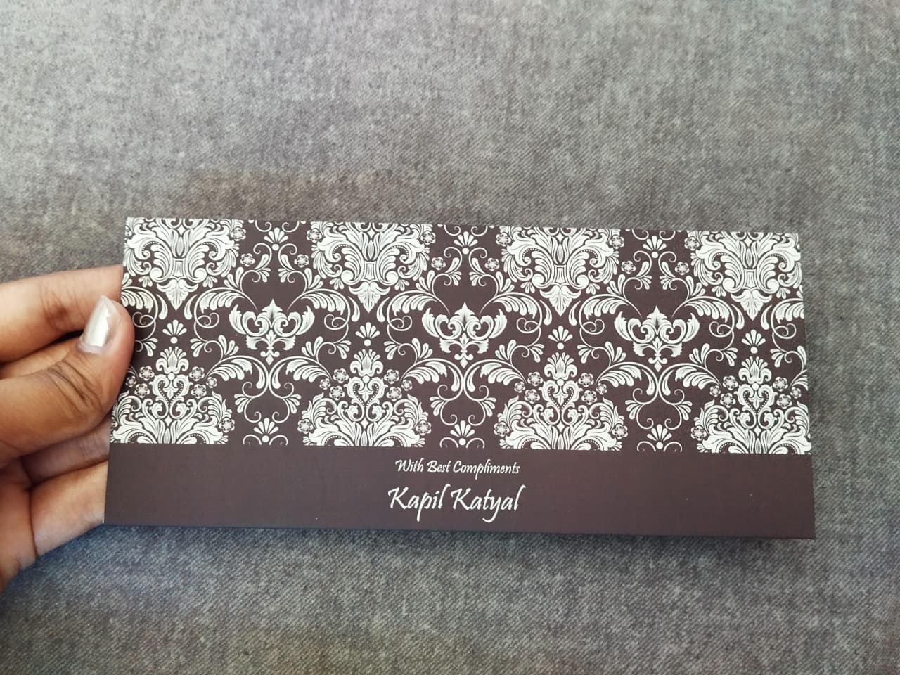 Personalised Money Envelopes - Brown Filigre Theme - Image 3