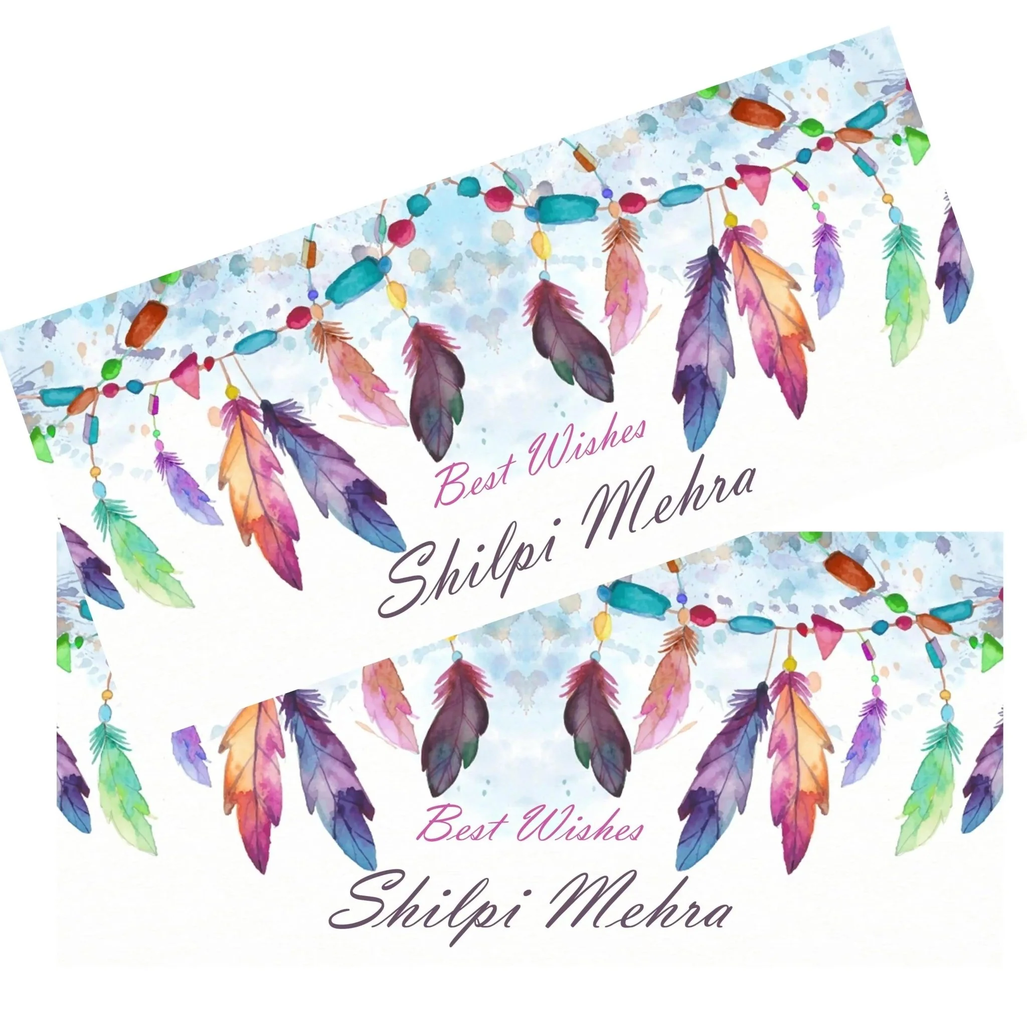 Personalised Money Envelopes - Colourful Feathers Theme - Set of 20 - Image 2