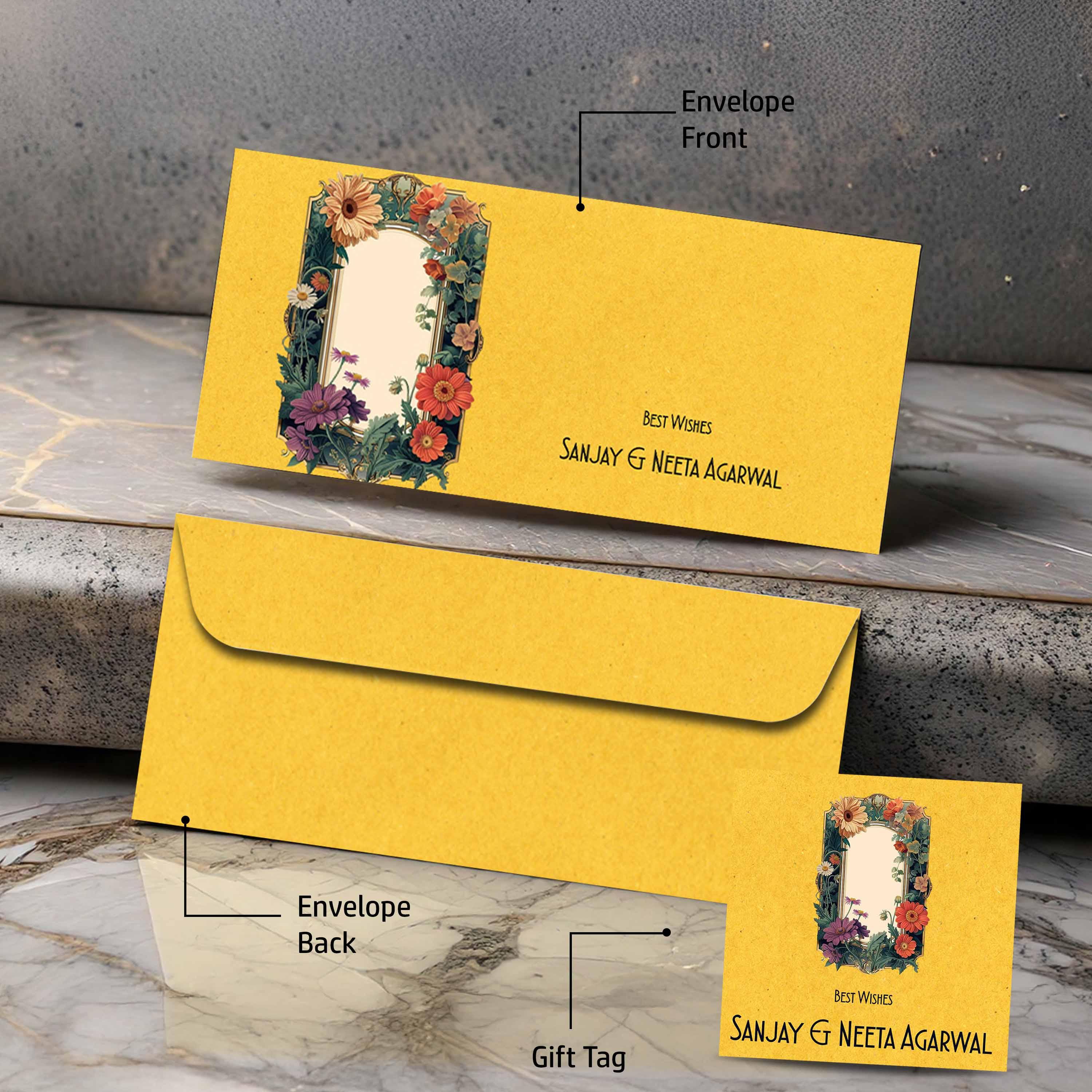 Personalised Money Envelopes - Framed Blooms - Image 3