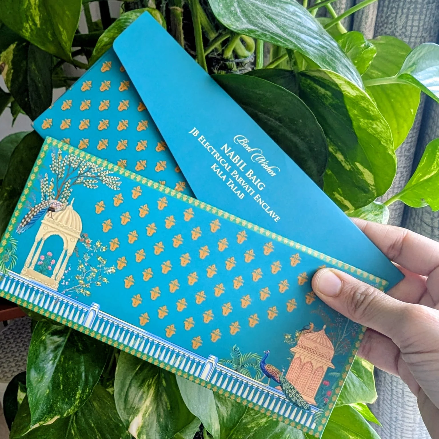 Personalised Money Envelopes - Green Peacock - Image 2