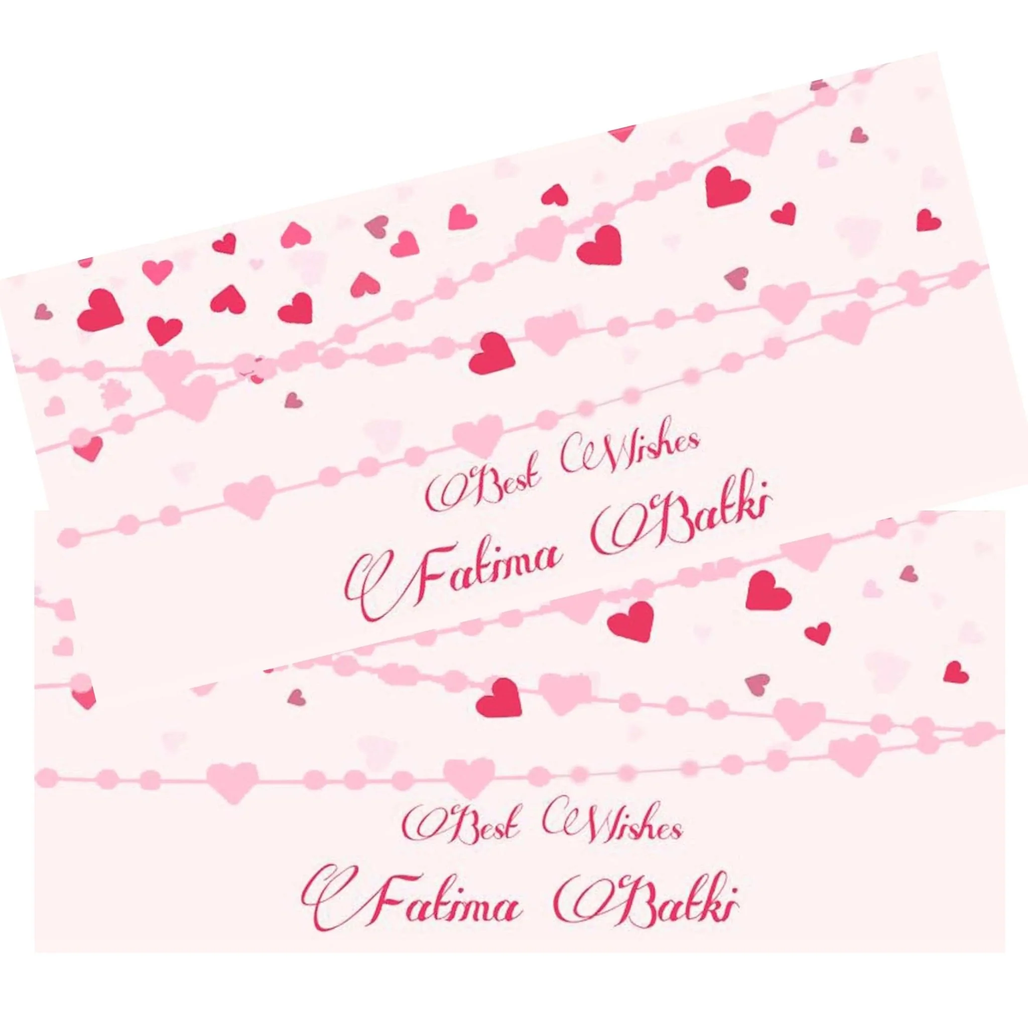Personalised Money Envelopes - Hearts Theme - Set of 20 - Image 2