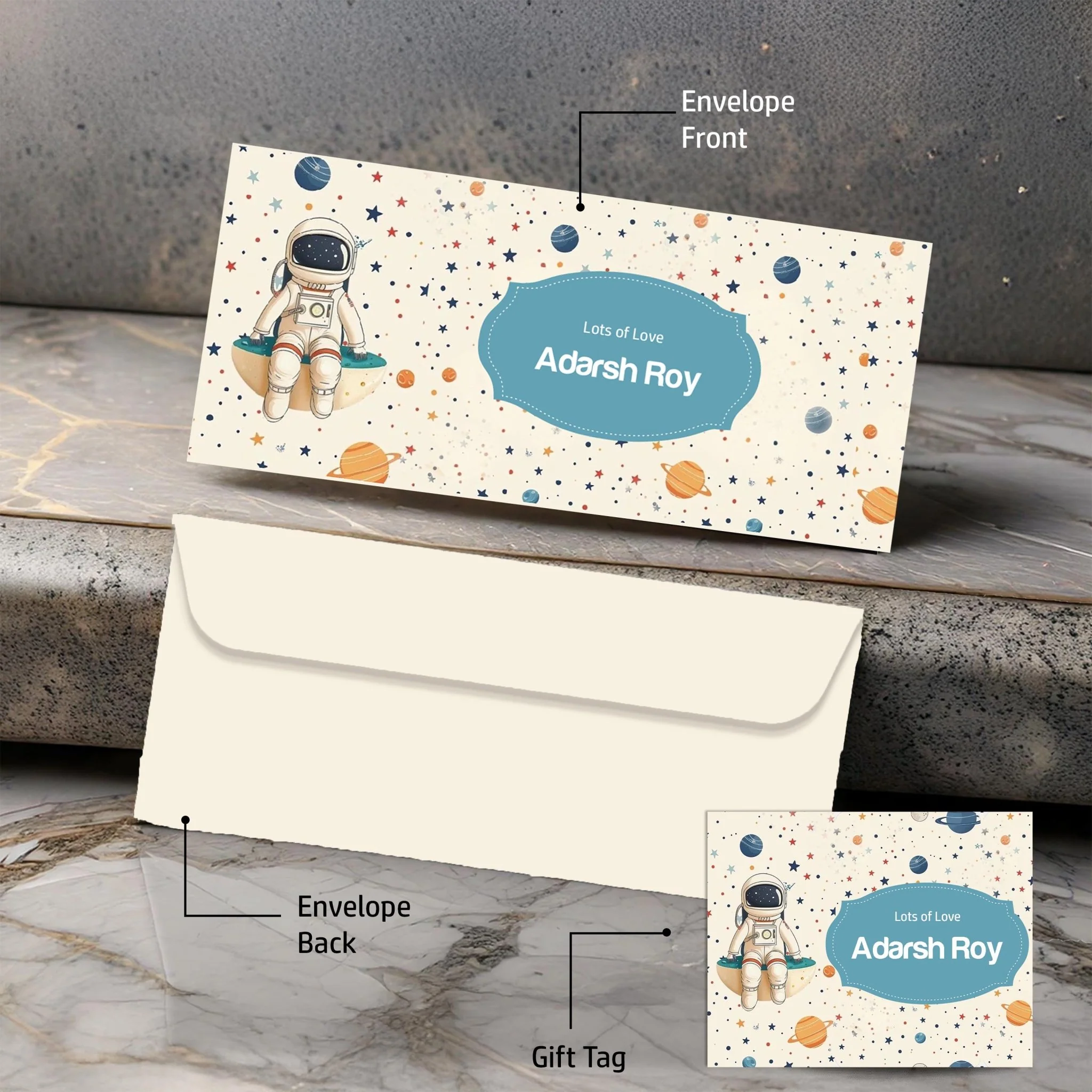 Personalised Money Envelopes - Little Astronaut - Set of 20