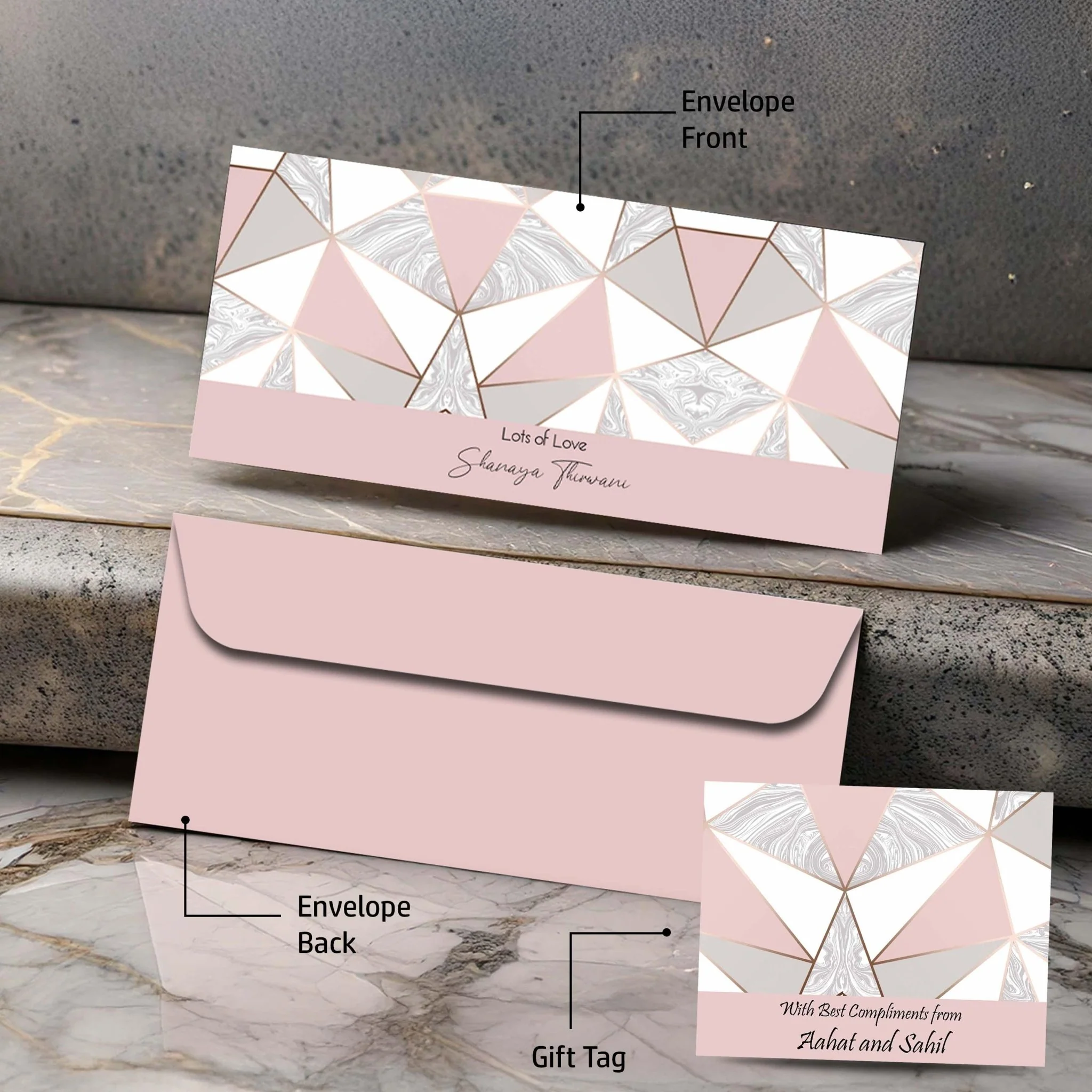Personalised Money Envelopes - Marble Prism Theme - Image 3
