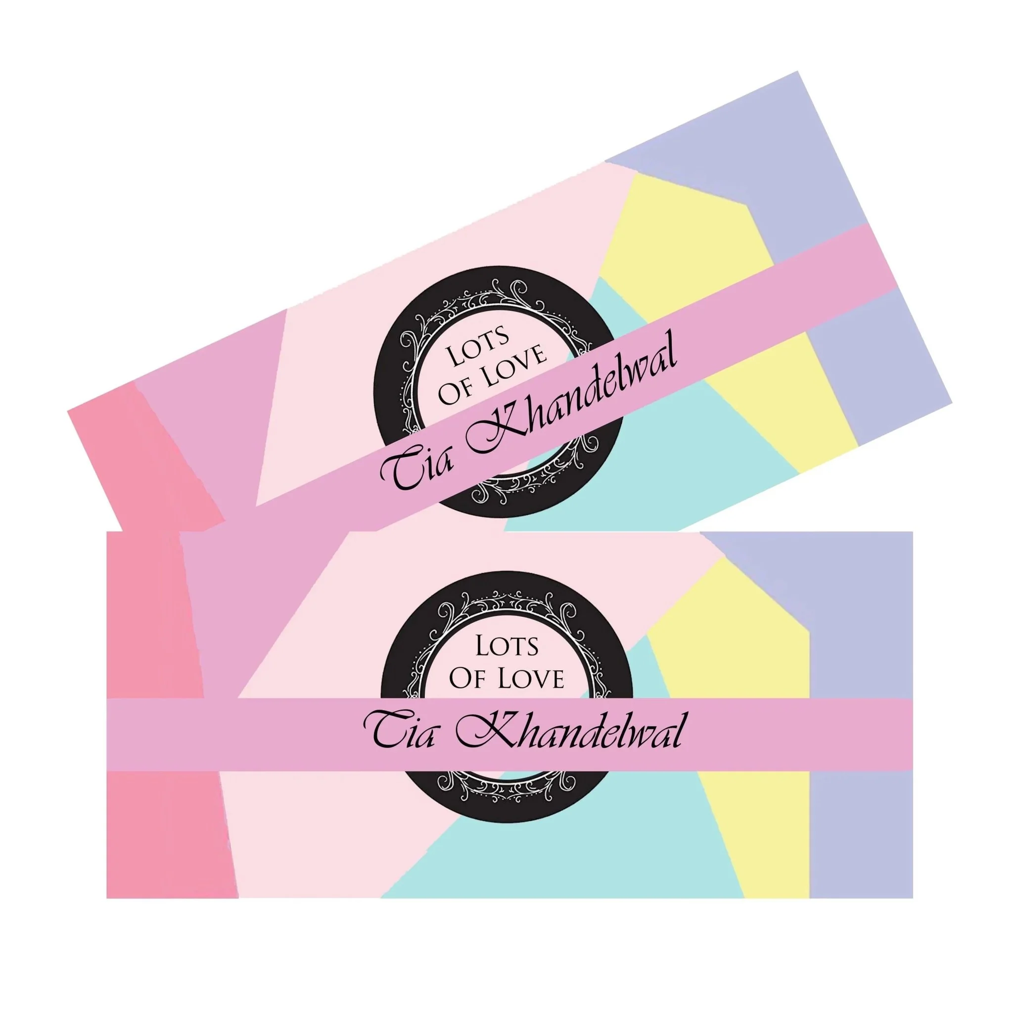 Personalised Money Envelopes - Pastel Geometric Theme - Set of 20 - Image 2