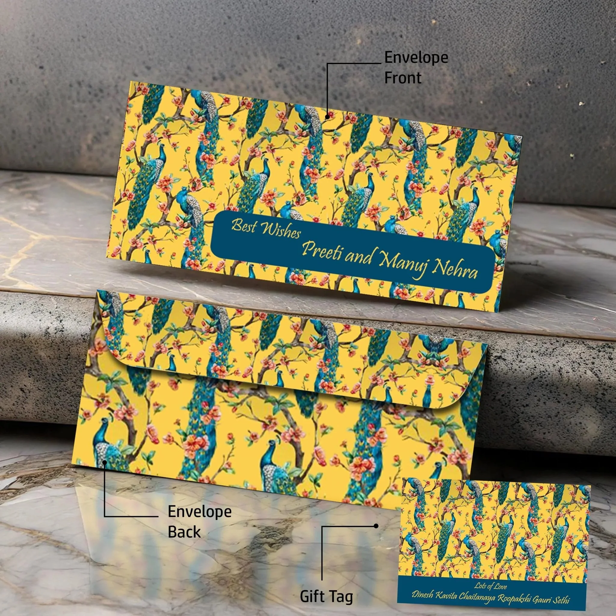 Personalised Money Envelopes - Peacock Theme - Image 4