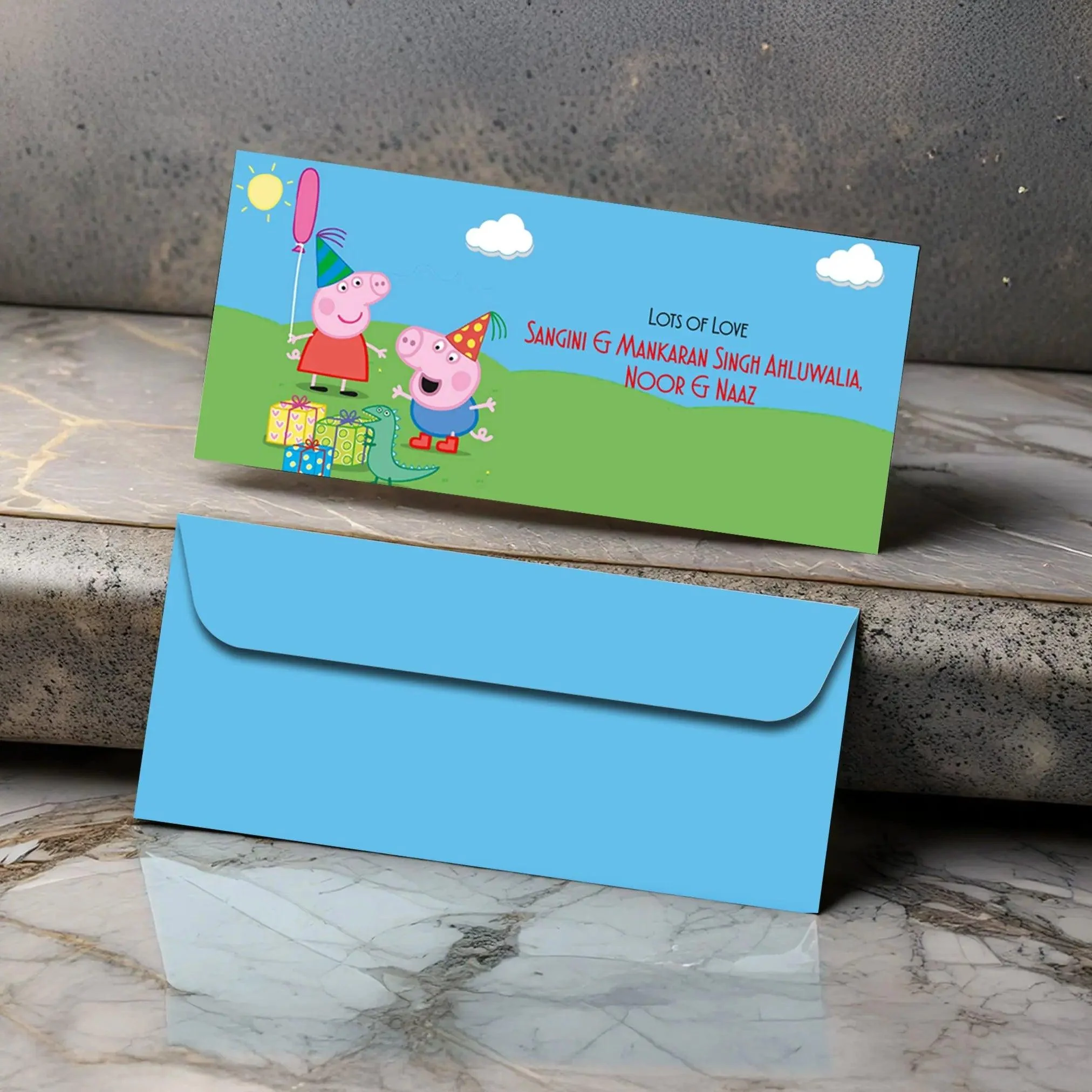 Personalised Money Envelopes - Peppa Pig Theme - Set of 20