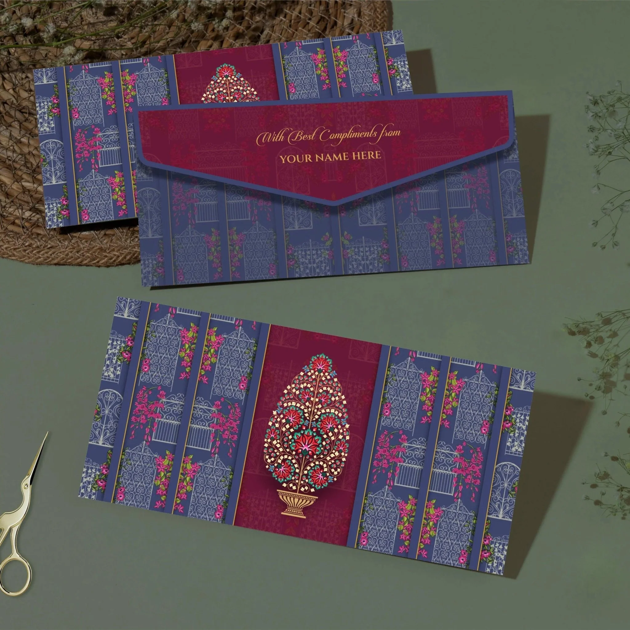 Personalised Money Envelopes - Velvet Blossom