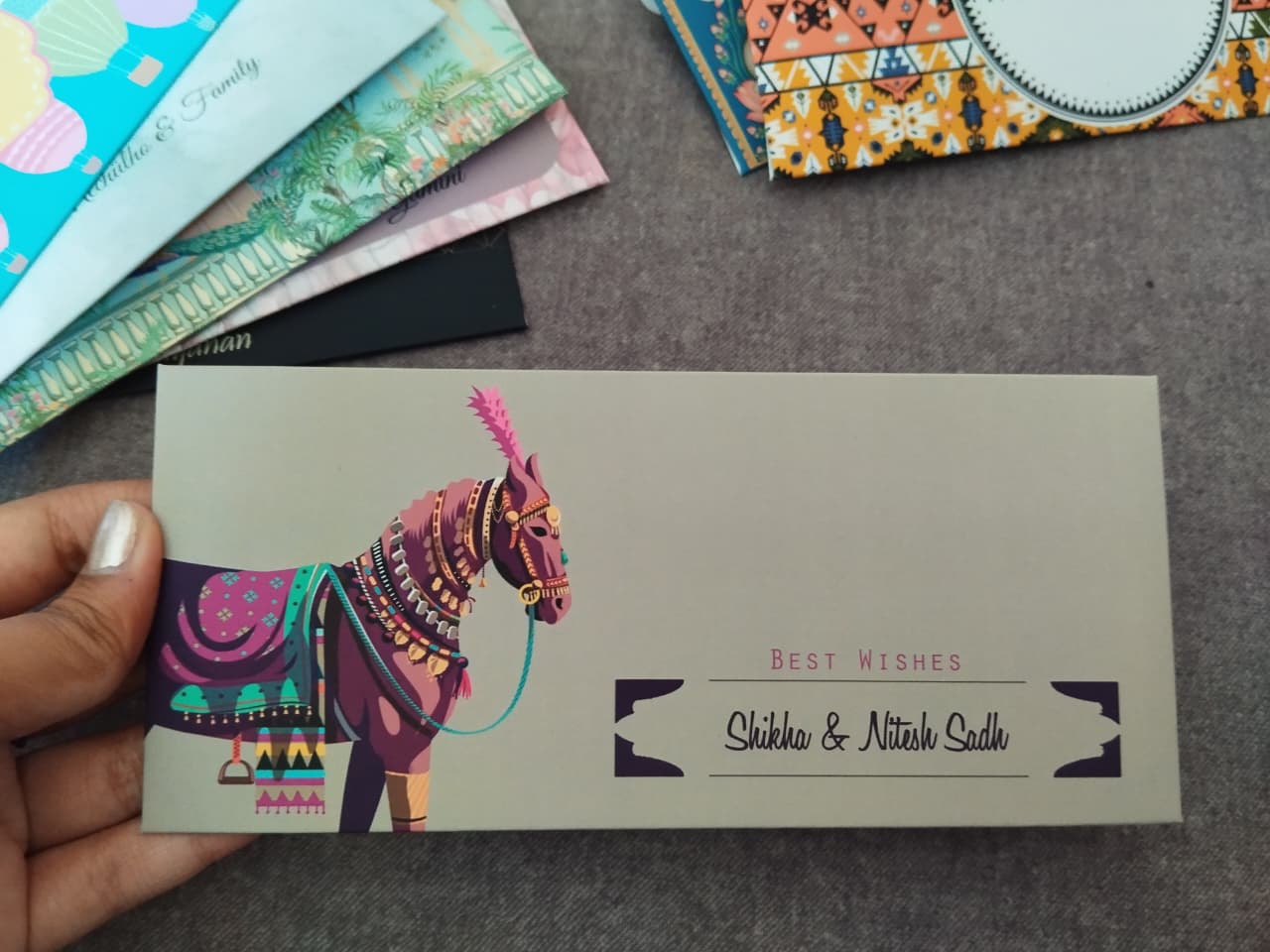 Personalised Money Envelopes - Wedding Horse Theme - Image 3