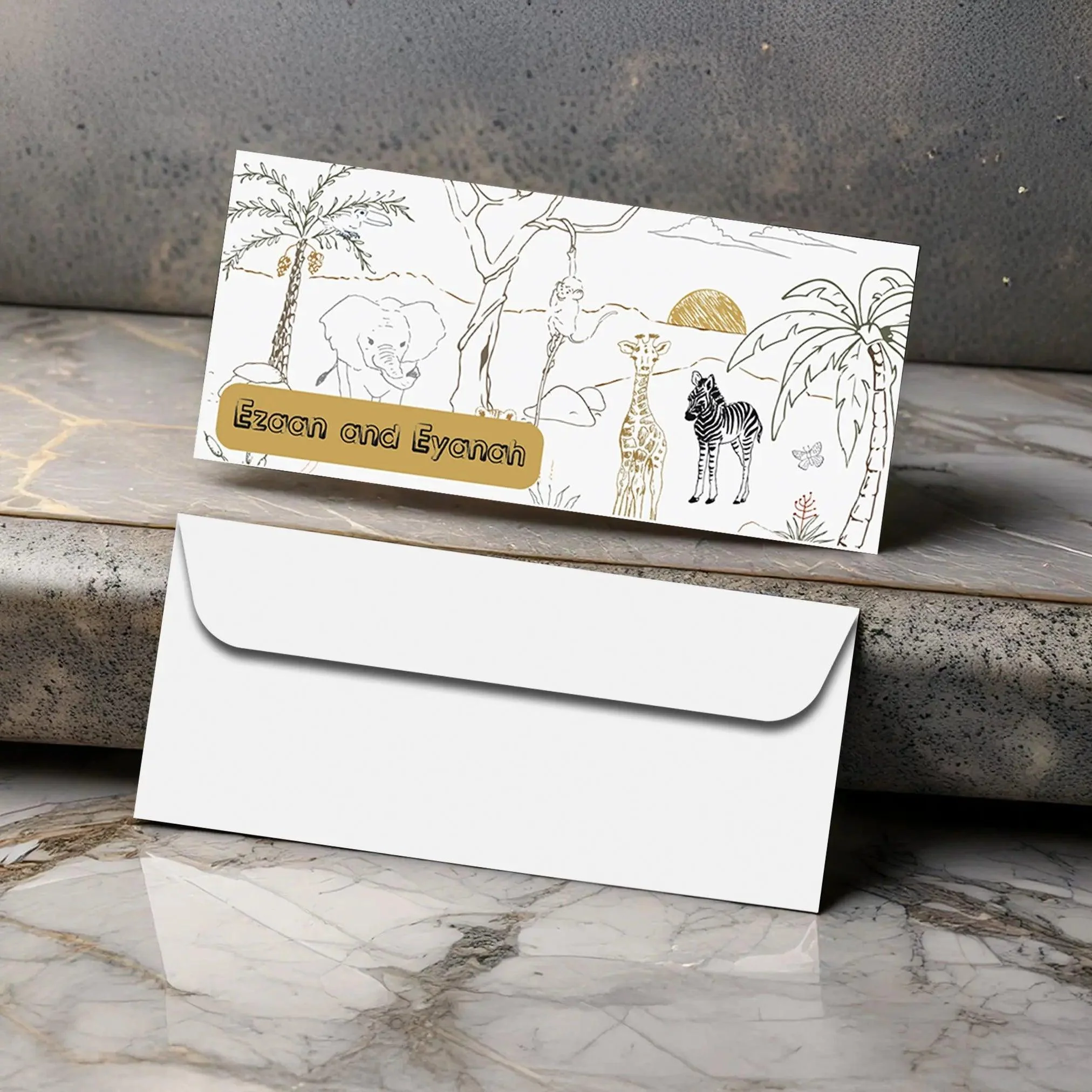 Personalised Money Envelopes - Wildlife Theme - Set of 20