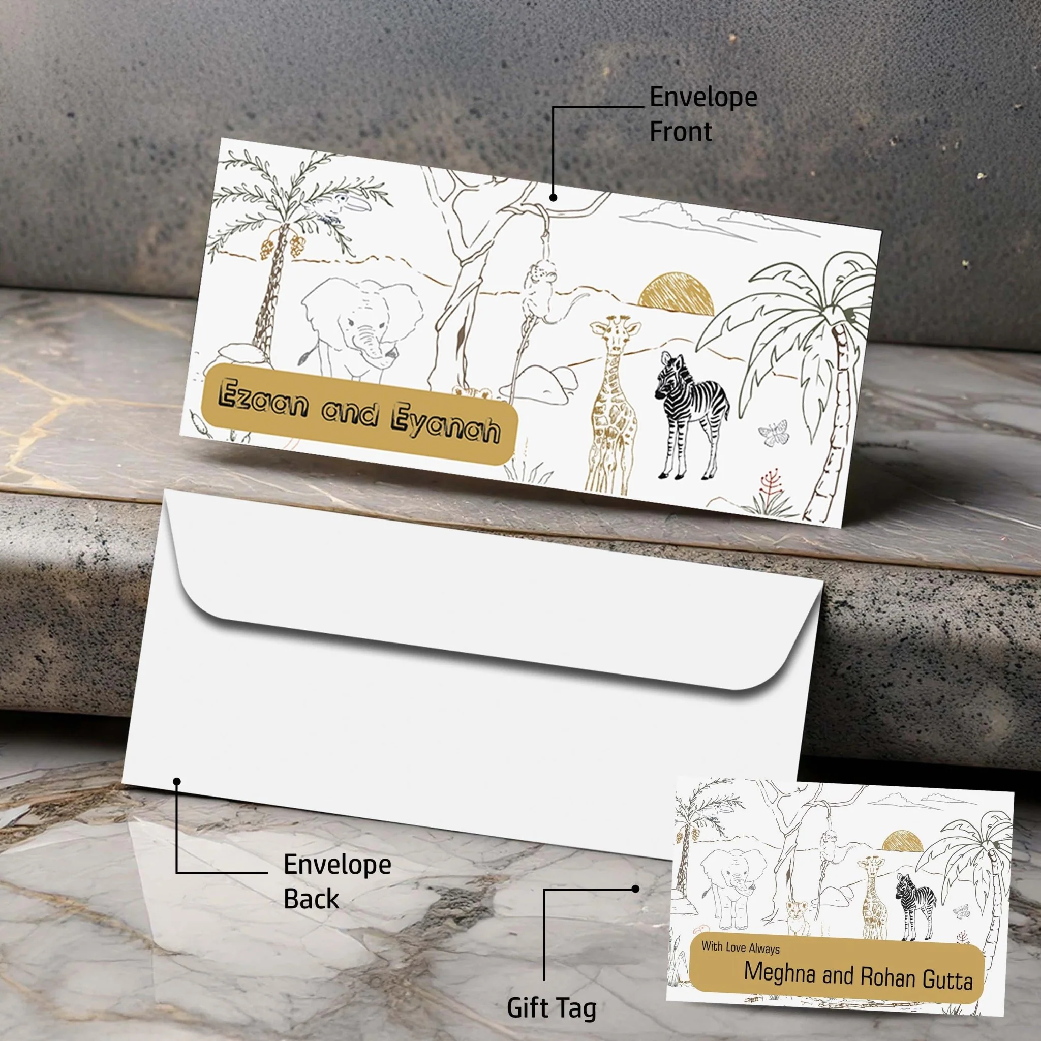 Personalised Money Envelopes - Wildlife Theme - Set of 20 - Image 2