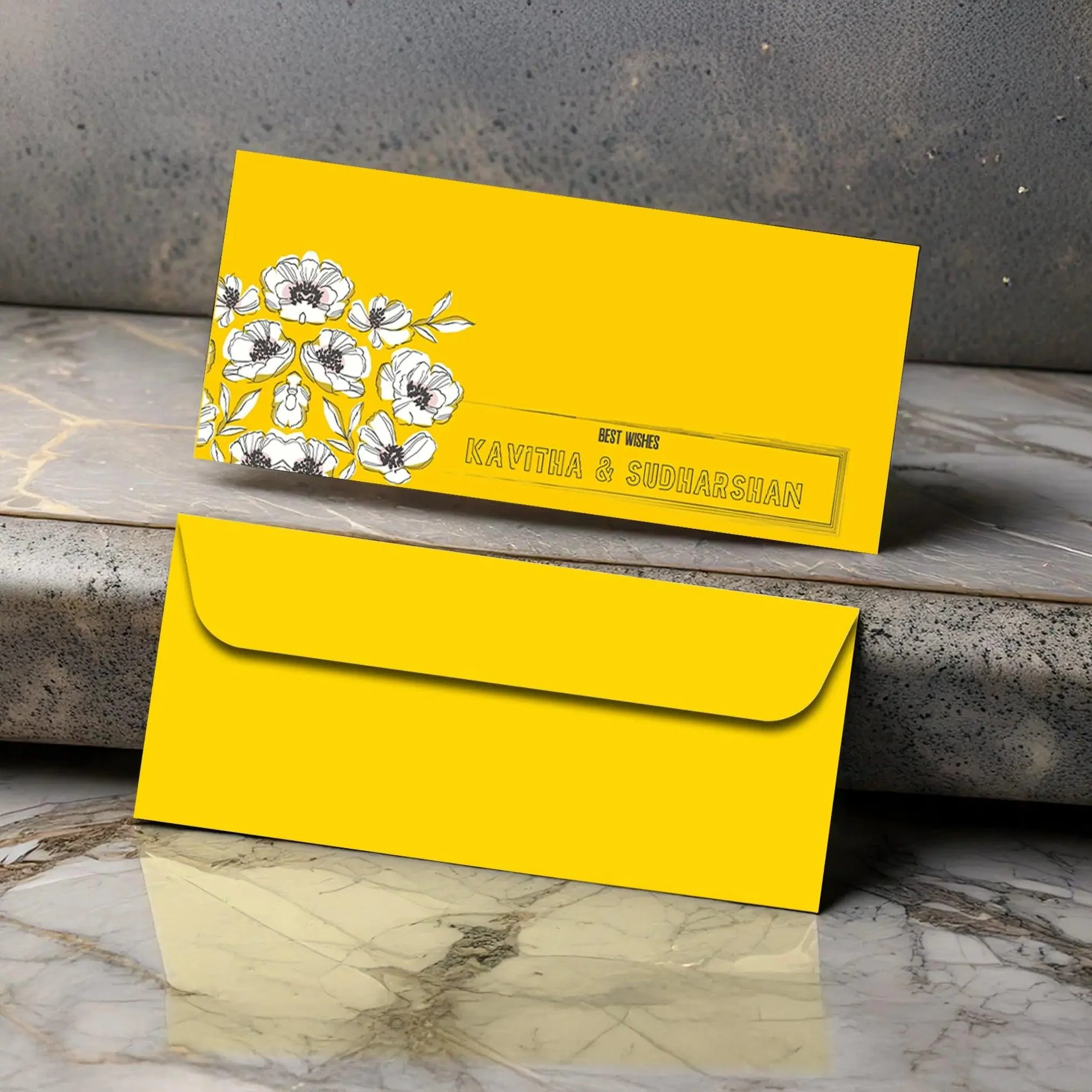 Personalised Money Envelopes - Yellow Blossom
