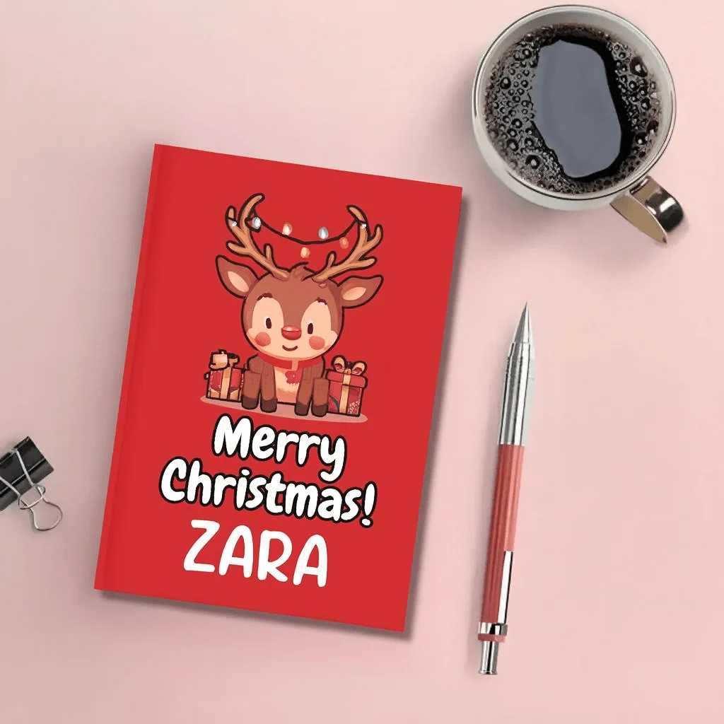 Personalised Notebook - A5 size - Christmas Design - Image 3