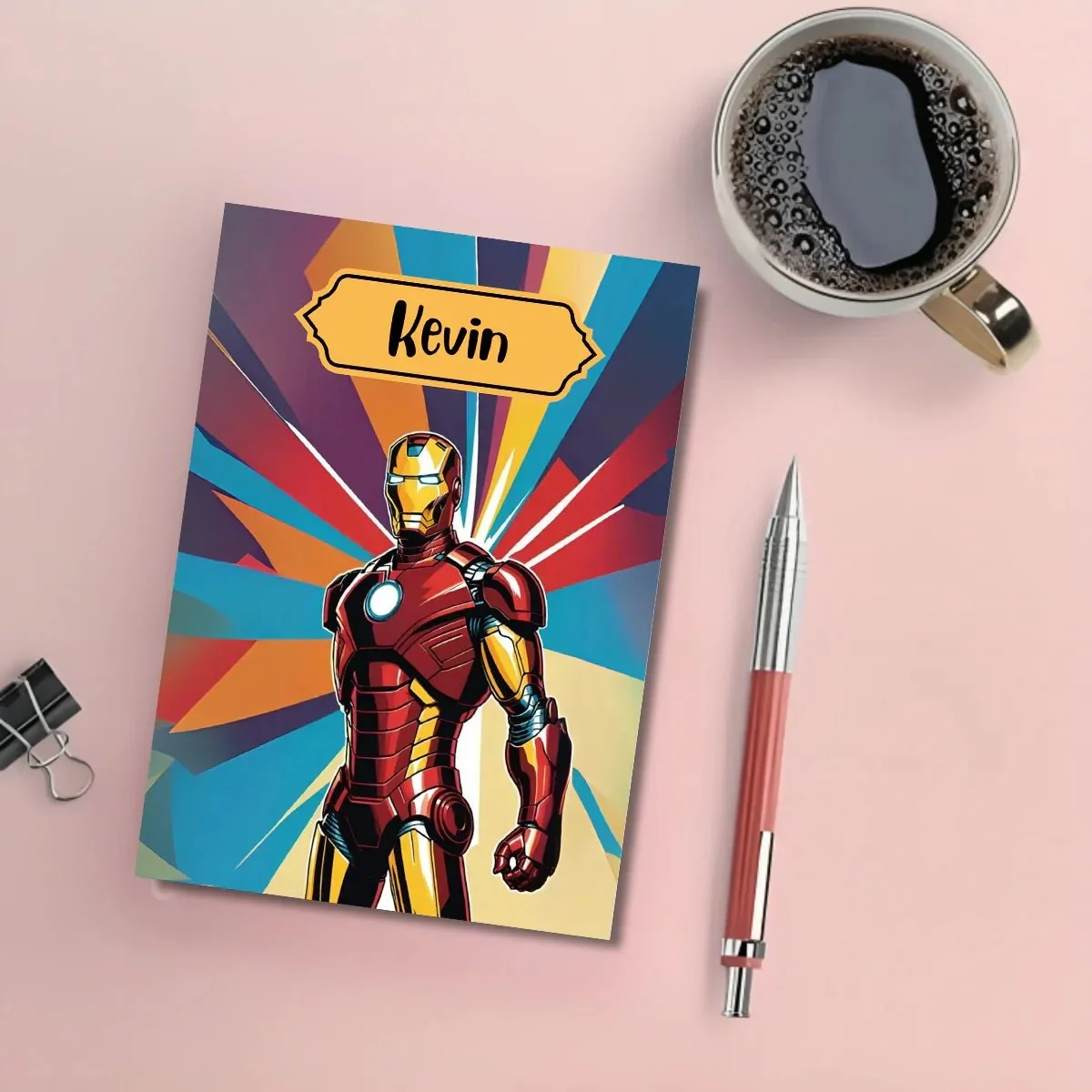 Personalised Notebook - A5 size - Iron Man Design