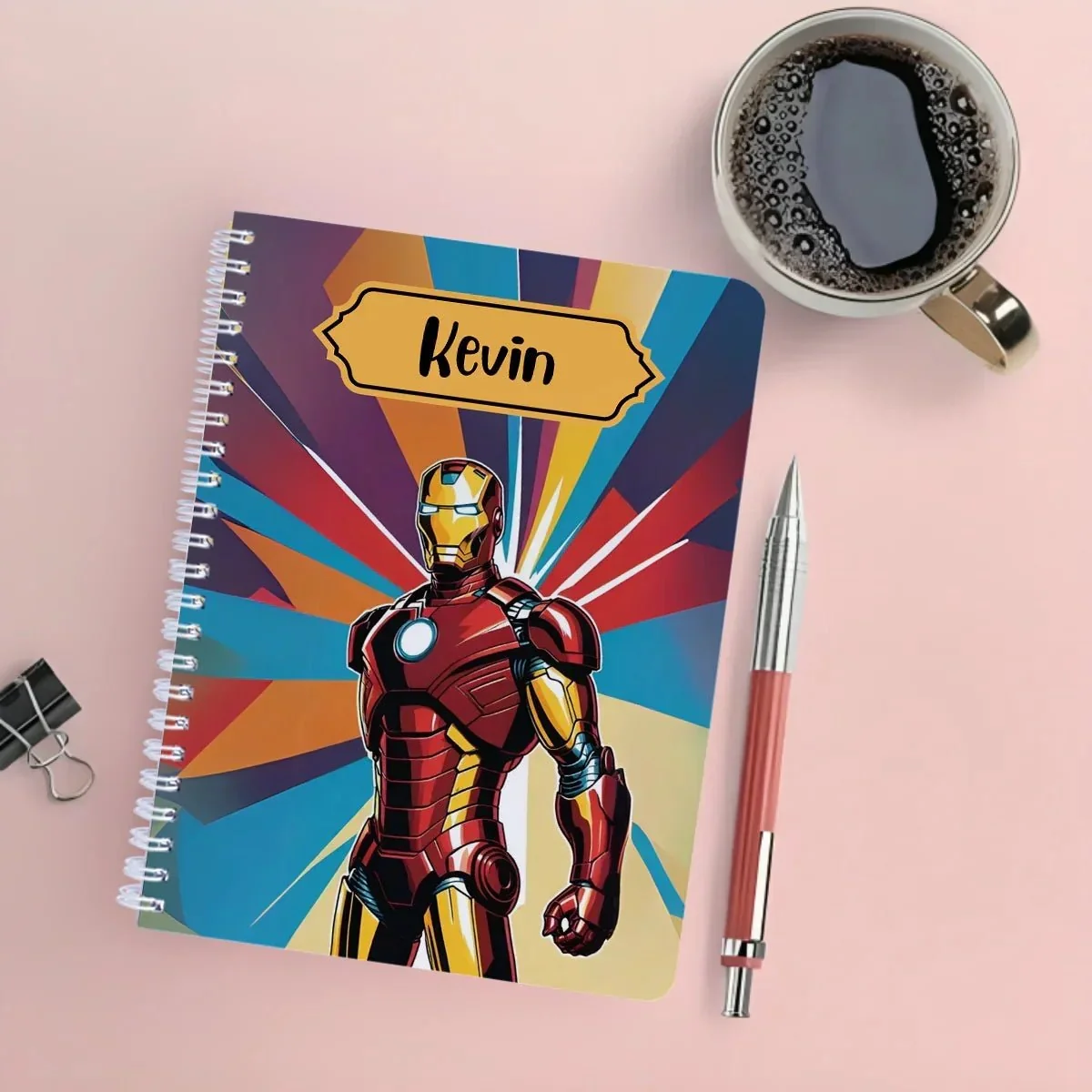 Personalised Notebook - A5 size - Iron Man Design - Image 2