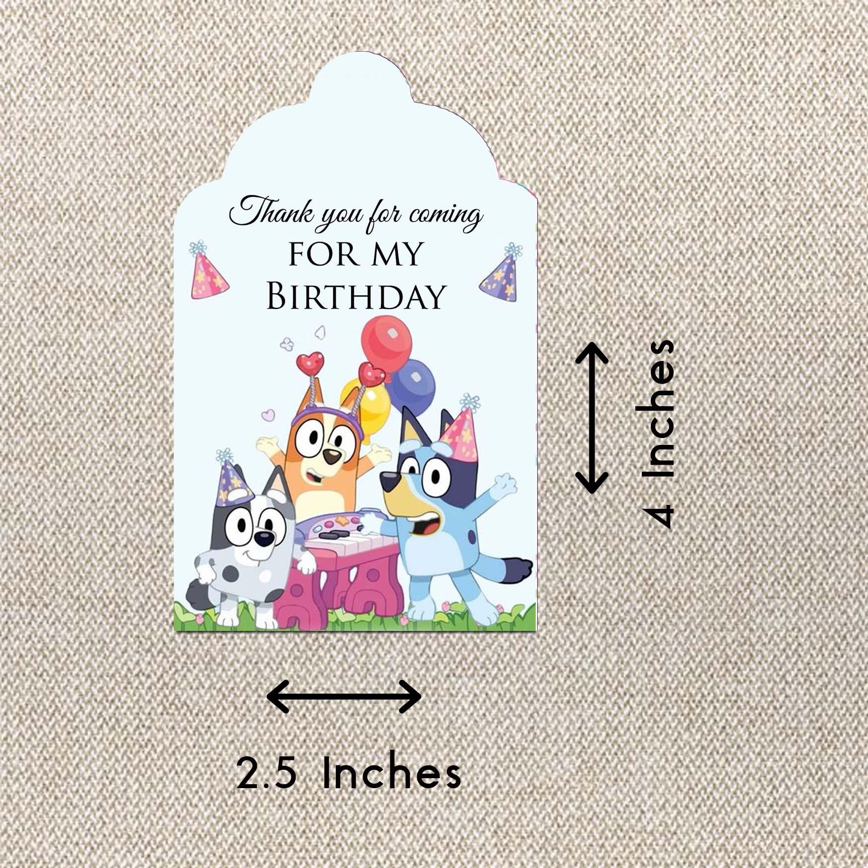 Personalised Thank You Cards - Bluey - Set of 15