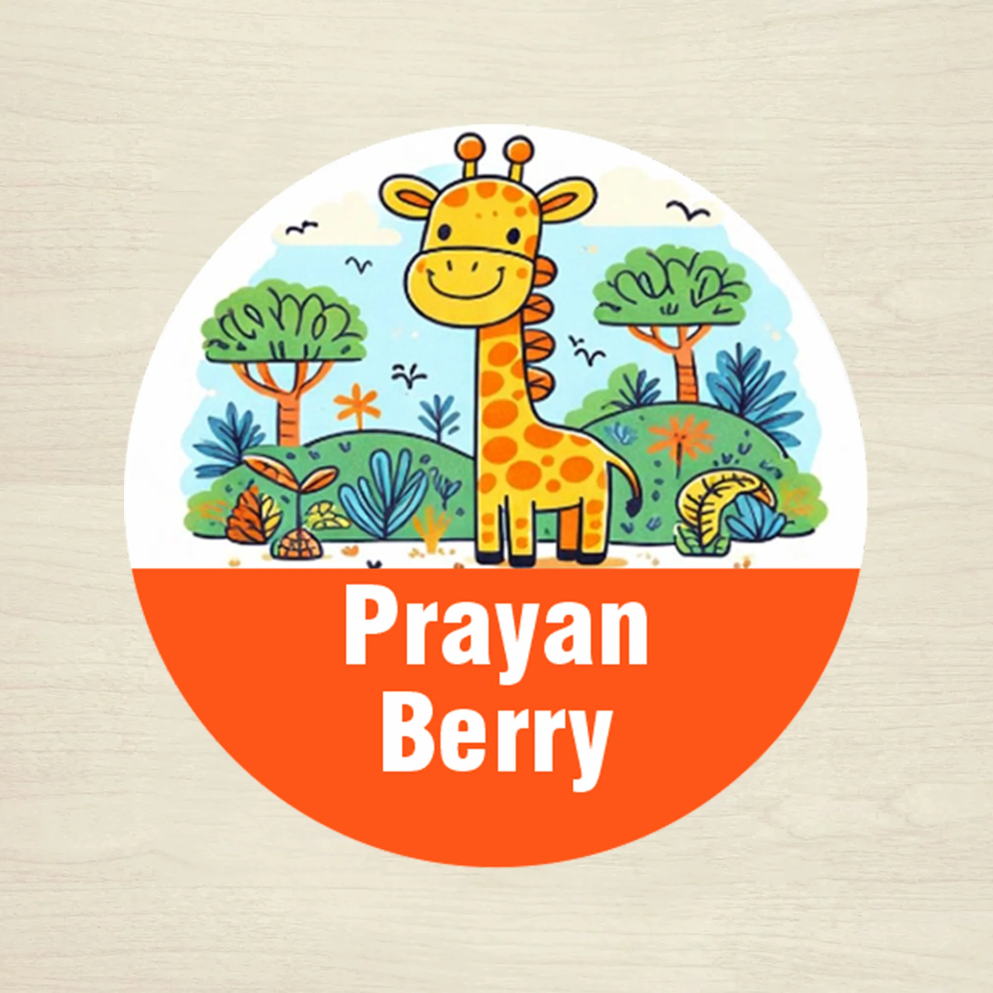 Personalised Waterproof Round Labels & Stickers for Kids - ANIMALS & NATURE - Image 12