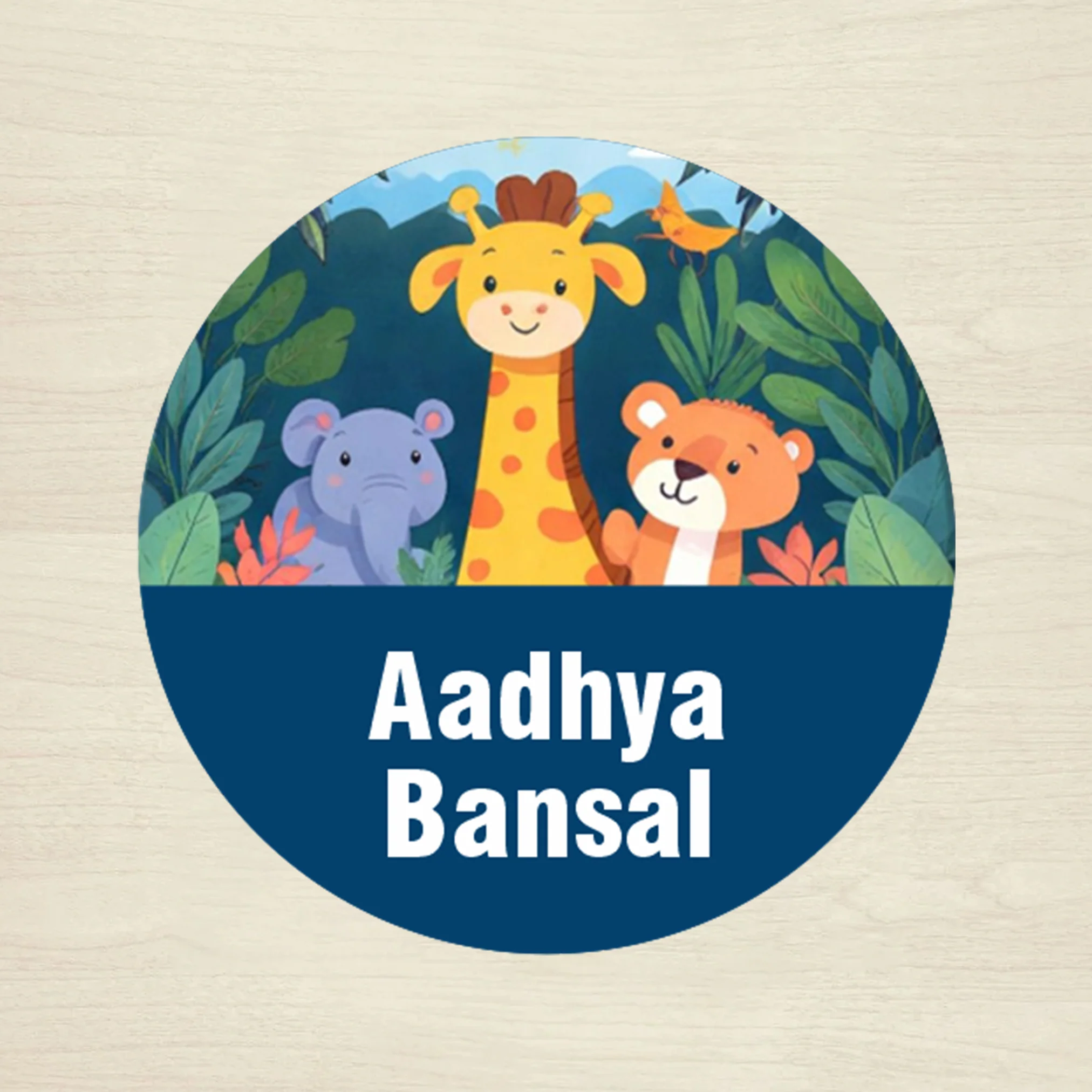 Personalised Waterproof Round Labels & Stickers for Kids - ANIMALS & NATURE - Image 15