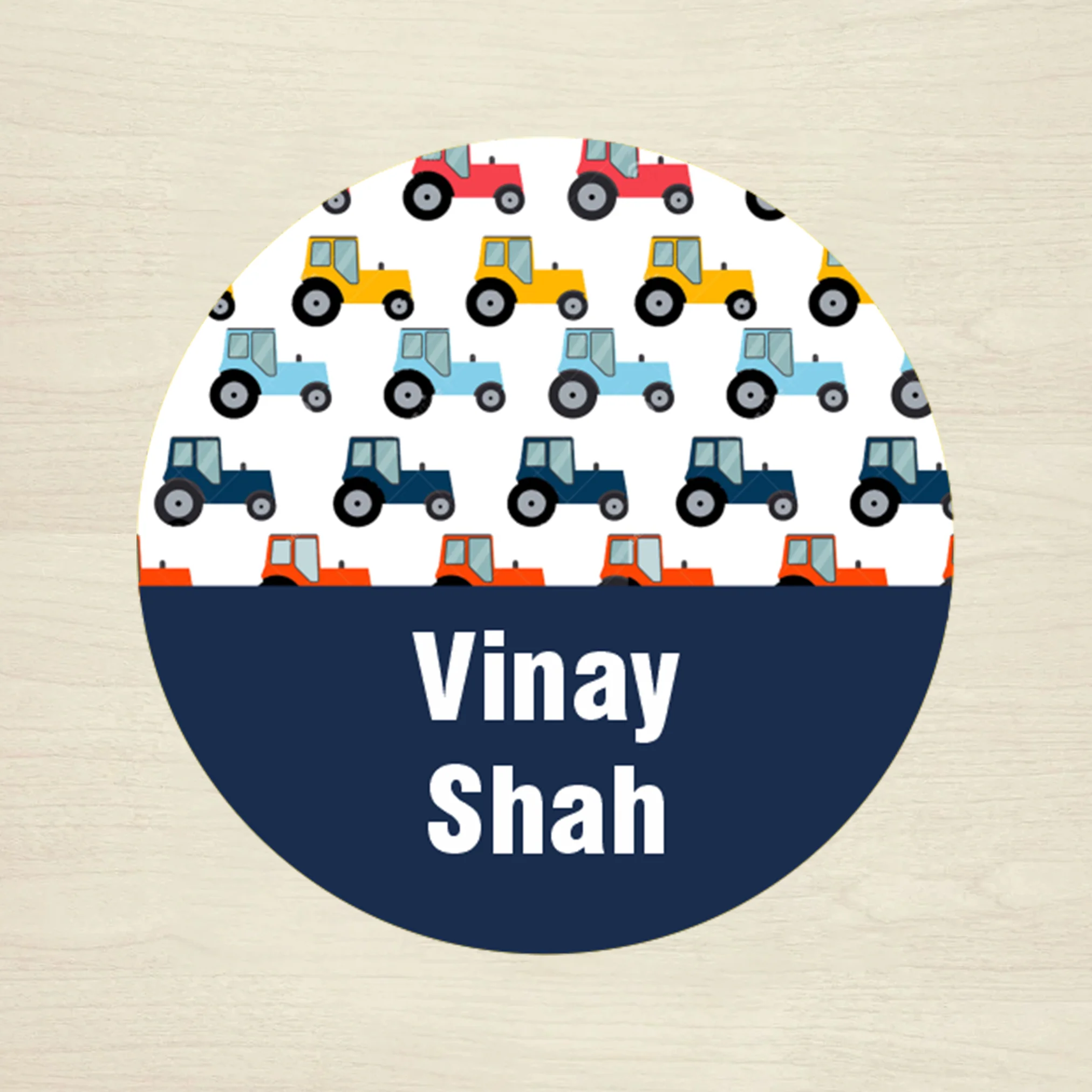 Personalised Waterproof Round Labels & Stickers for Kids - CARS & WHEELS - Image 16