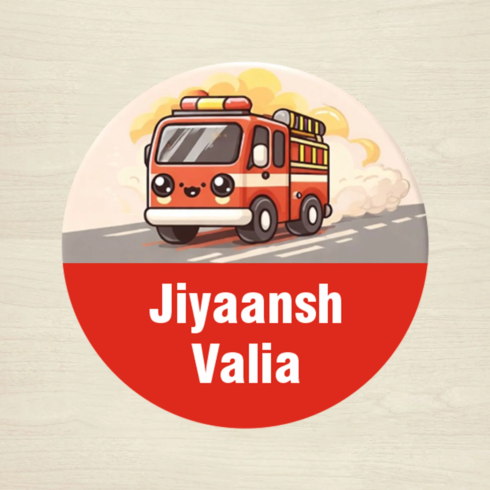 Personalised Waterproof Round Labels & Stickers for Kids - CARS & WHEELS - Image 7