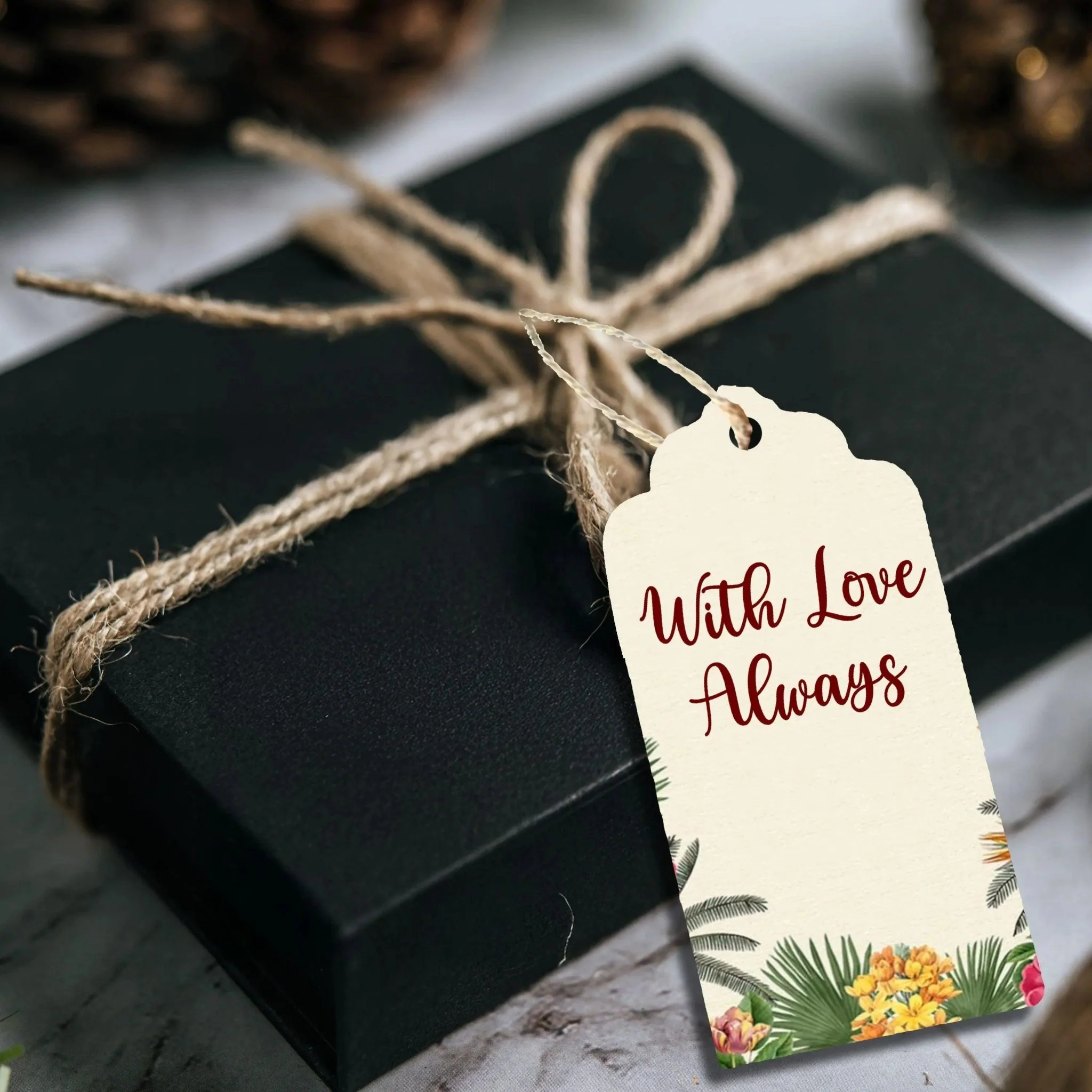 Premium Personalised Gift Tags - Golden Blossom - Set of 15