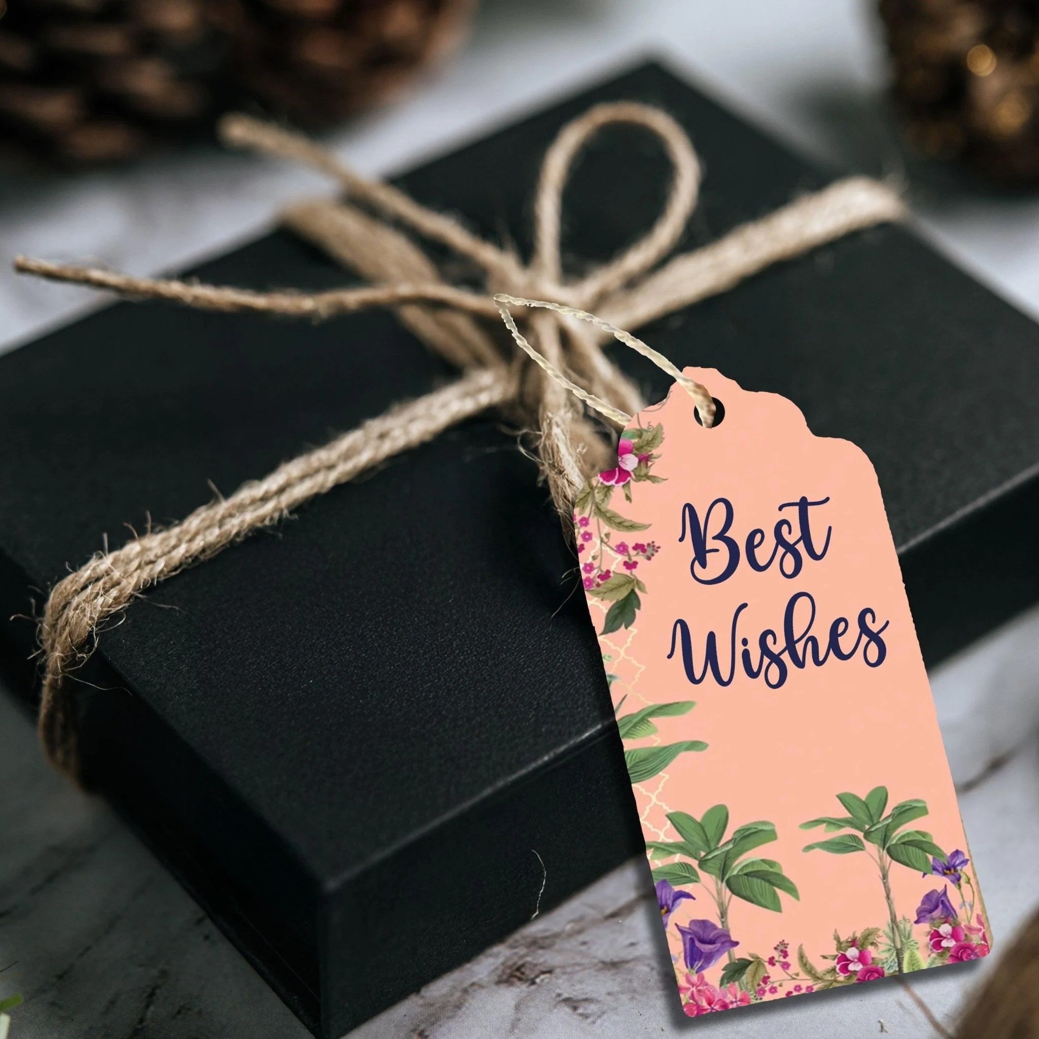 Premium Personalised Gift Tags - Peach Garden - Set of 15