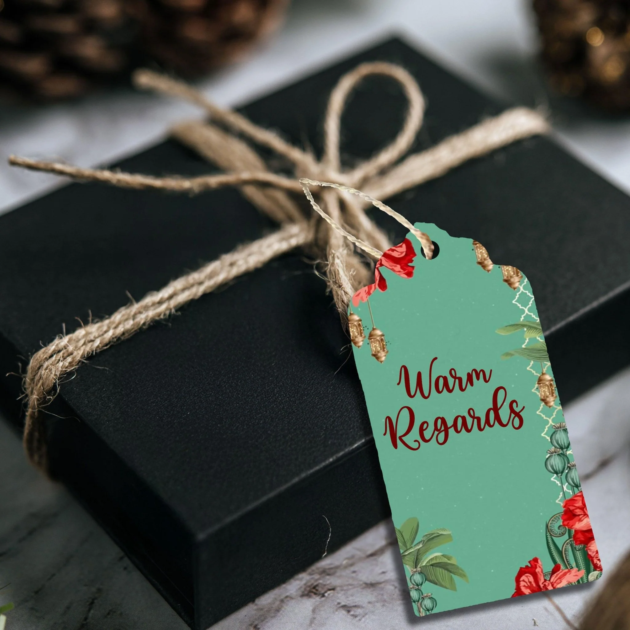 Premium Personalised Gift Tags - Teal Beauty - Set of 15