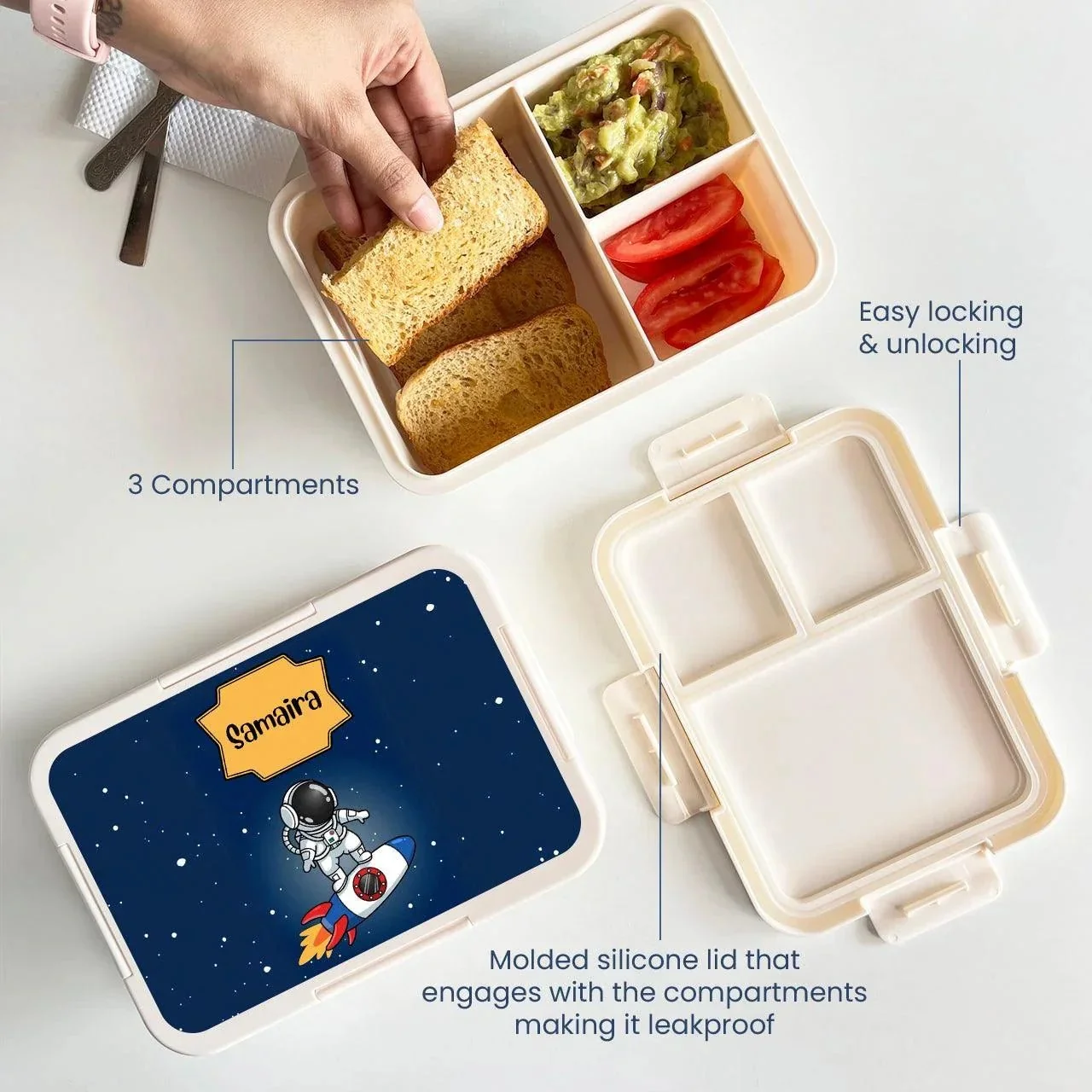Custom Snack Box & Lunch Box for kids - Space Design - Image 3