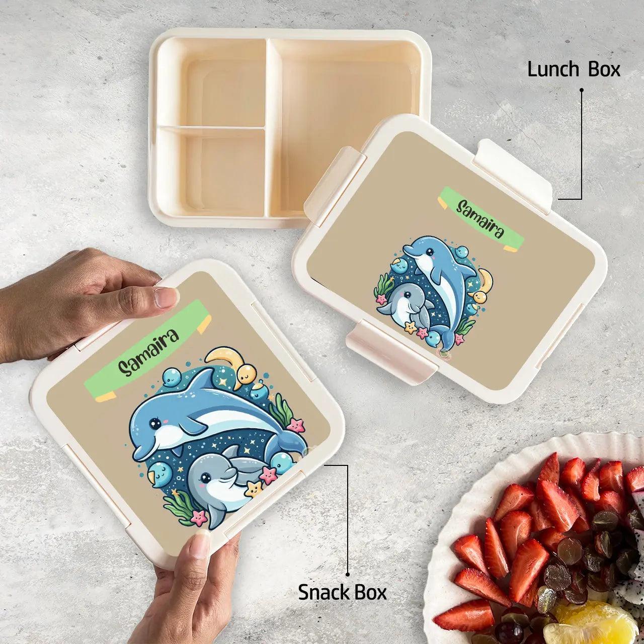 Custom Snack Box & Lunch Box for kids - Dolphin Design - Image 4