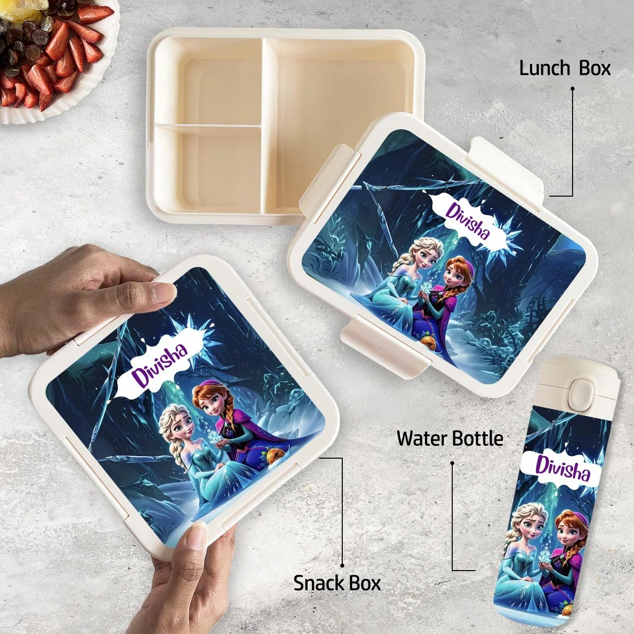 Personalised Stationery Combo- Lunch Box, Snack Box & Water Bottle - Image 12