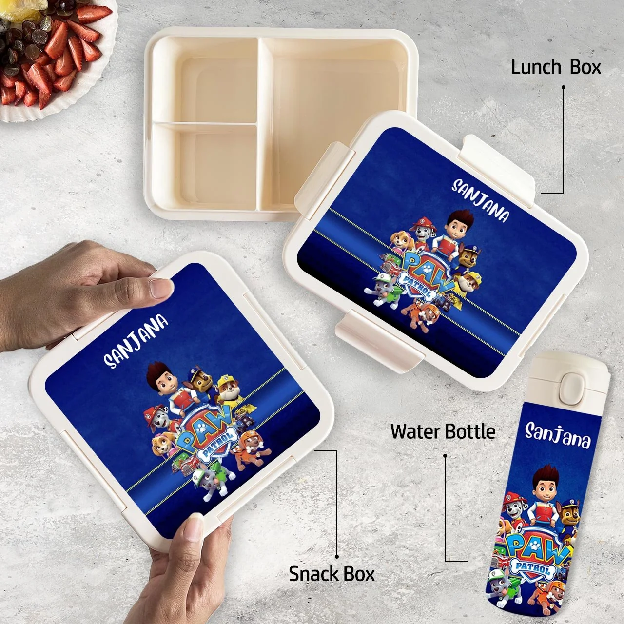 Personalised Stationery Combo- Lunch Box, Snack Box & Water Bottle - Image 15